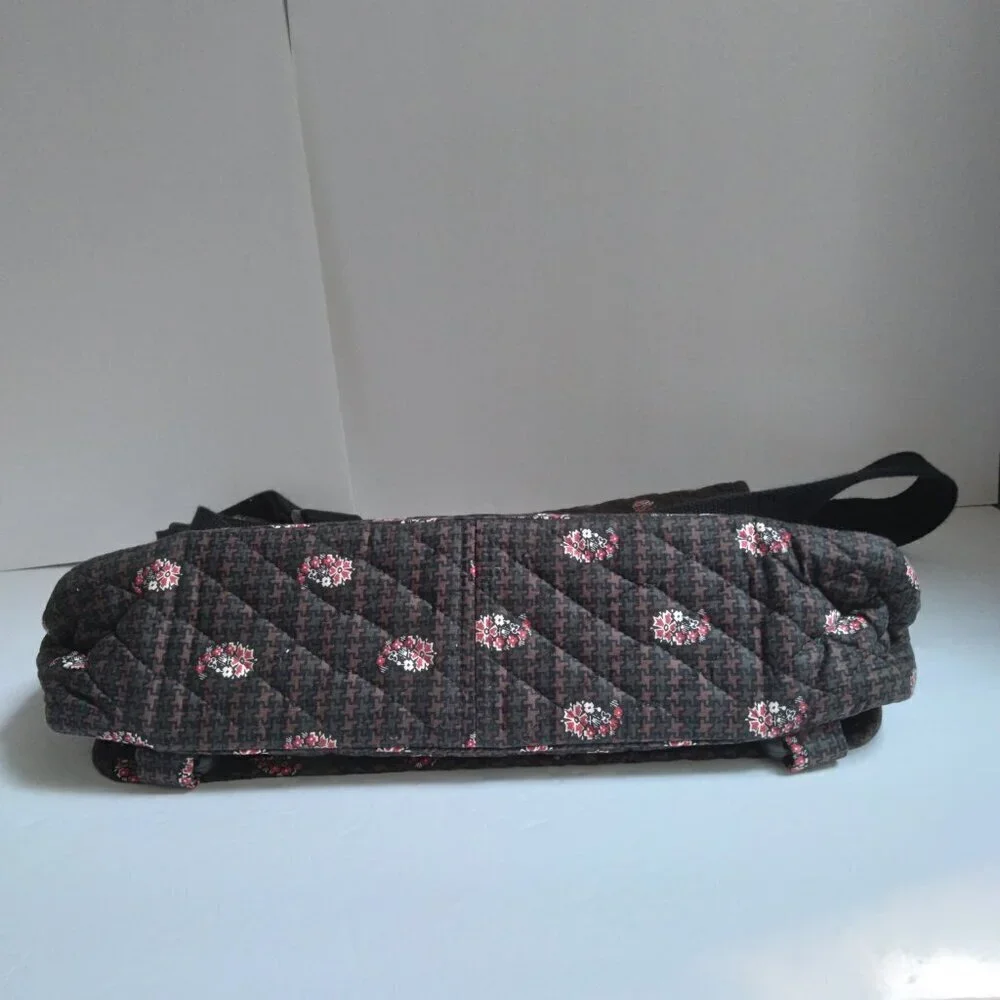 100% Quilted Cotton Floral Paisley & Houndstooth on Black Laptop Bag As New
